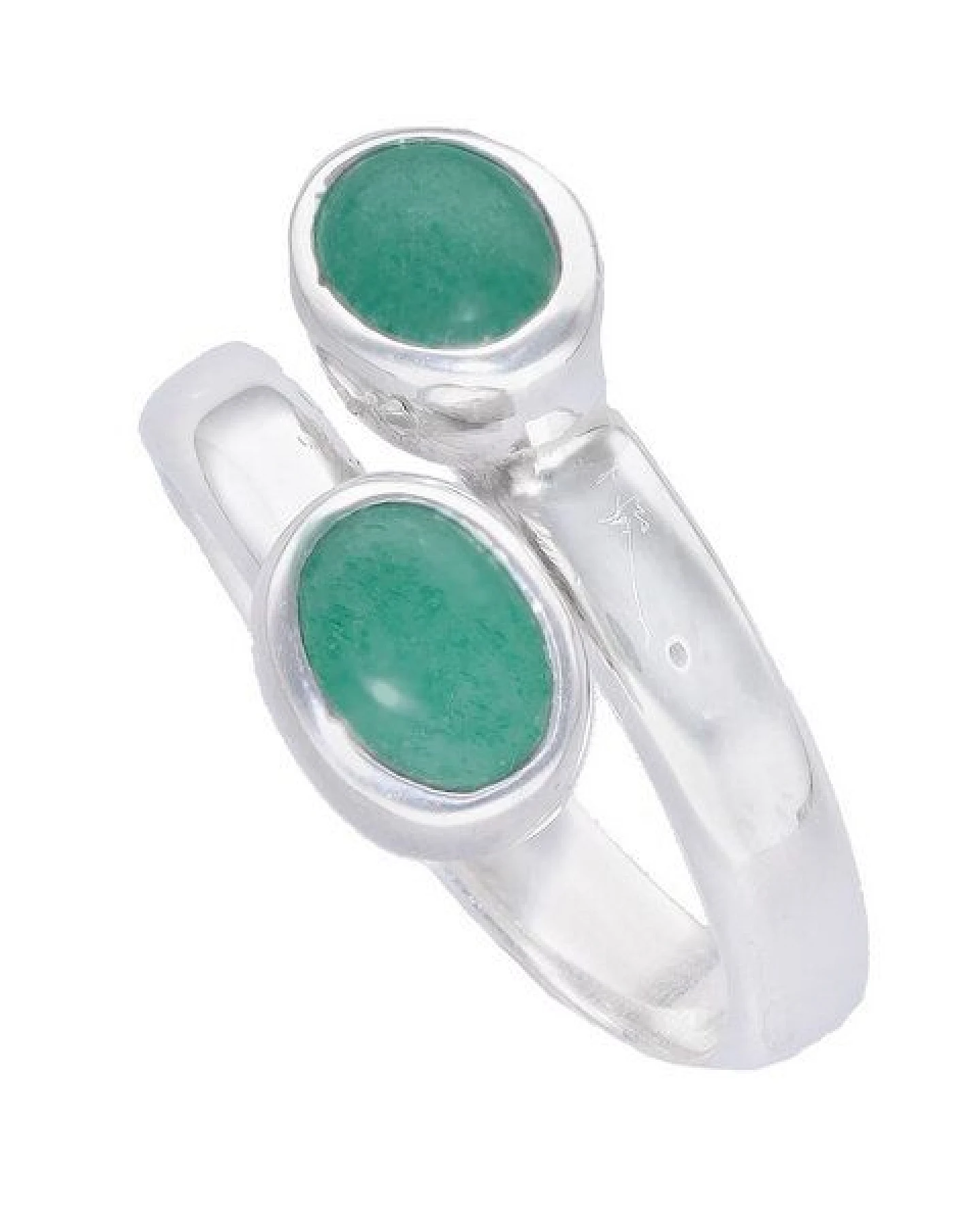 pakilia Silber Ring großenverstellbar Malachit-stein Fair-Trade und handmade – Ansicht 2