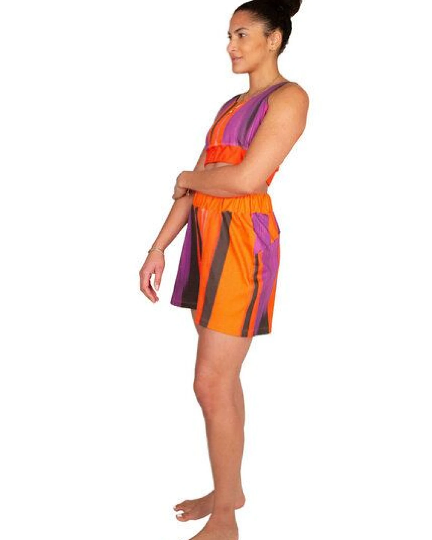 ÆVRIL Unisex Kurze Shorts // Floripa Print // Bio-Baumwolle – Ansicht 3
