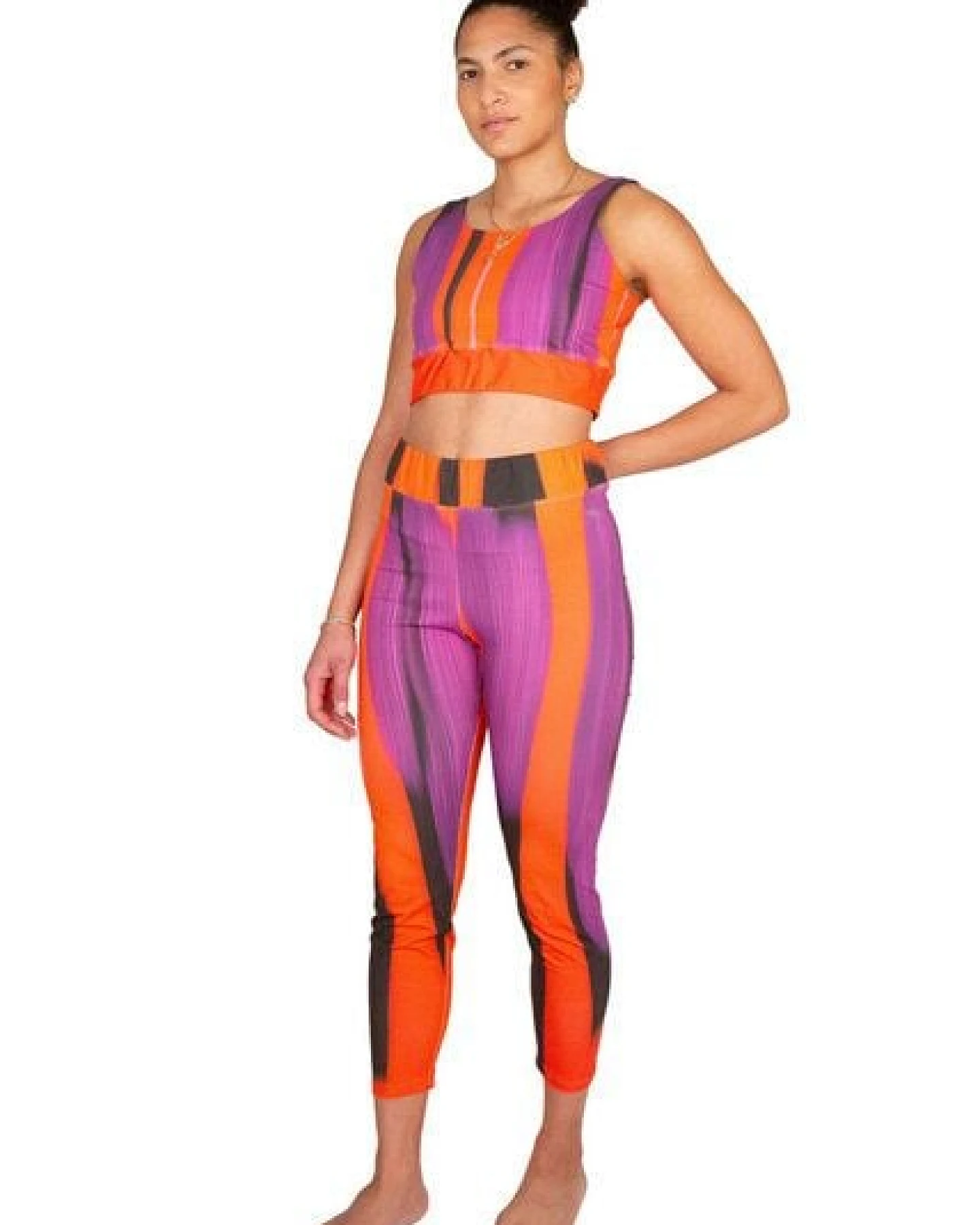 ÆVRIL Damen Yoga Leggings // Floripa Print // Bio-Baumwolle – Ansicht 3