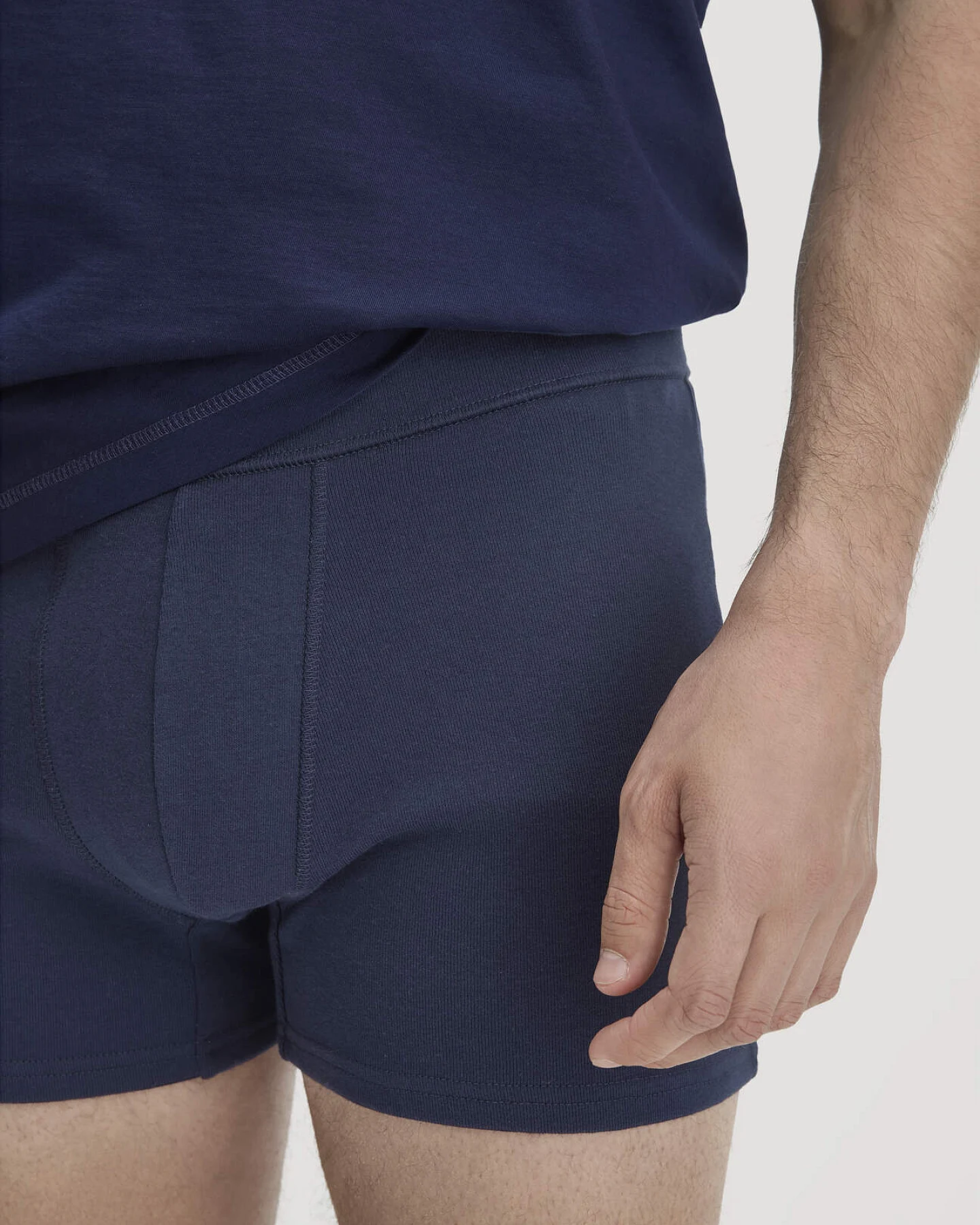 hessnatur Herren Pants Regular Cut im 2er-Pack PURE NATURE aus Bio-Baumwolle - blau - Größe 6 = L – Ansicht 2