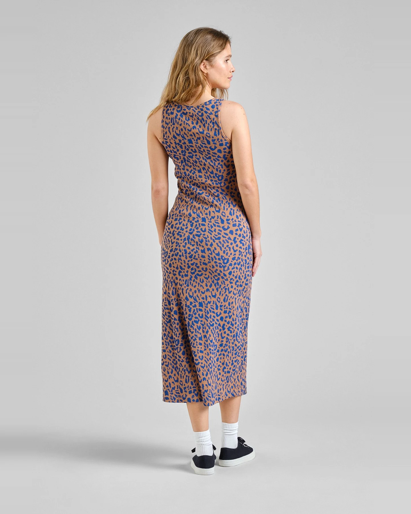 Kleid Motala Rib Leopard Light Brown – Ansicht 3
