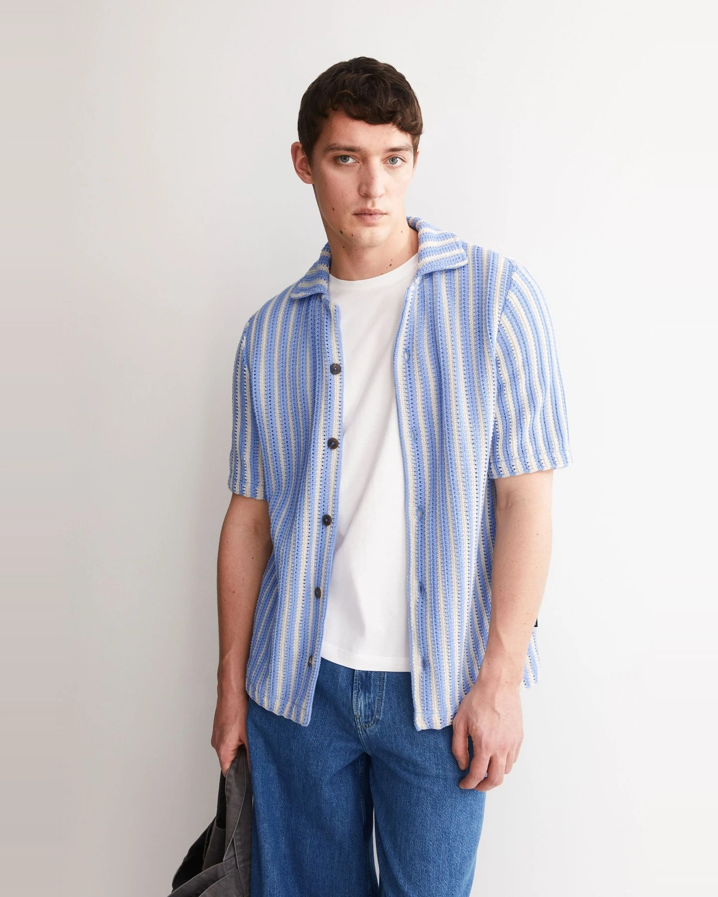 Hemd Knit Striped Blau – Ansicht 5