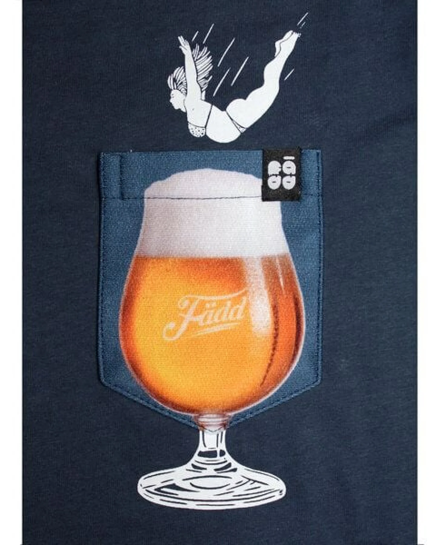 Damen T-Shirt Rundhals aus Bio-Baumwolle "Bier BT" Blau von Fädd – Ansicht 2