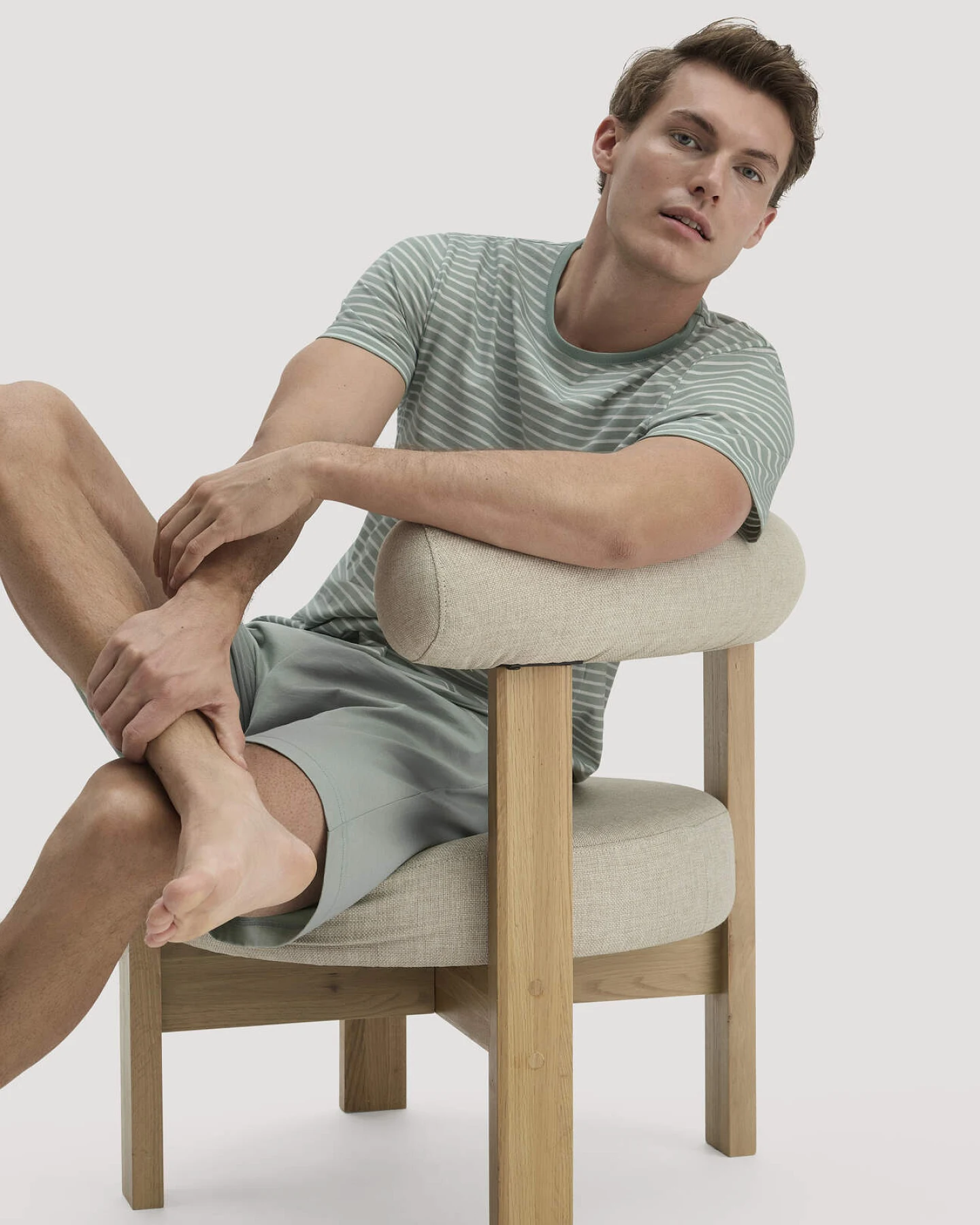 hessnatur Herren Pyjama PURE COTTON aus Bio-Baumwolle - grün - Größe 56 – Ansicht 3