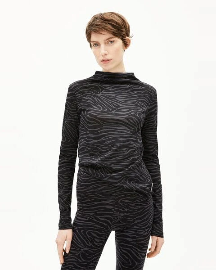 ARMEDANGELS CALUNAA ZEBRARAA Damen Longsleeve aus Bio-Baumwolle