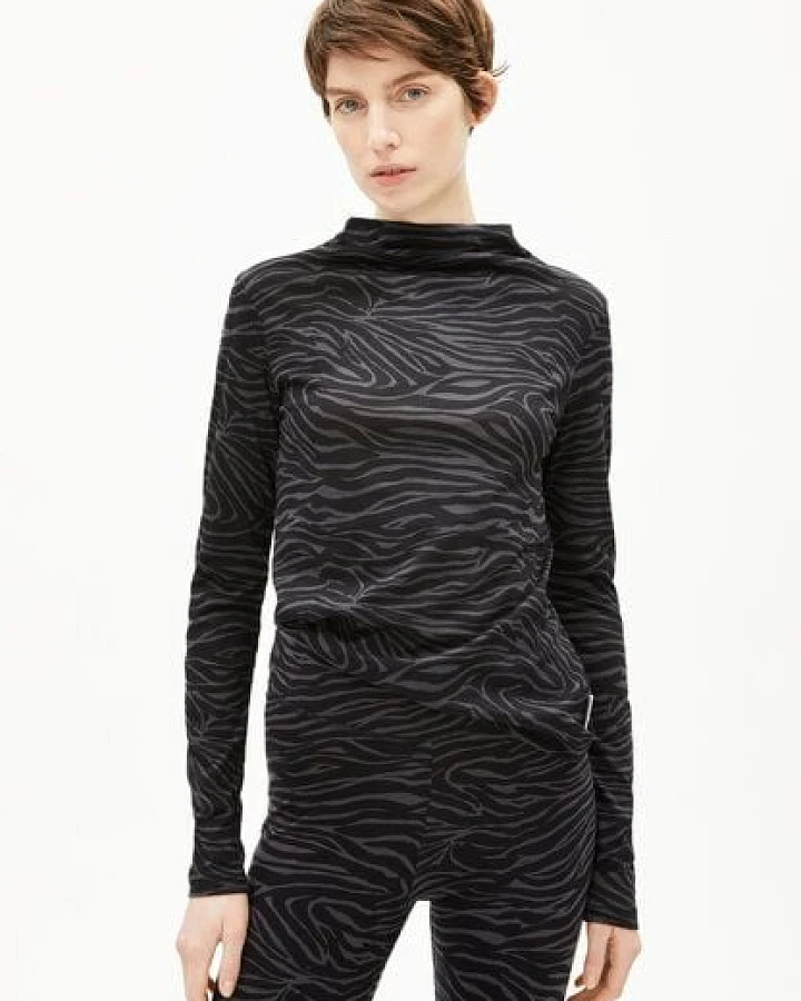 ARMEDANGELS CALUNAA ZEBRARAA Damen Longsleeve aus Bio-Baumwolle