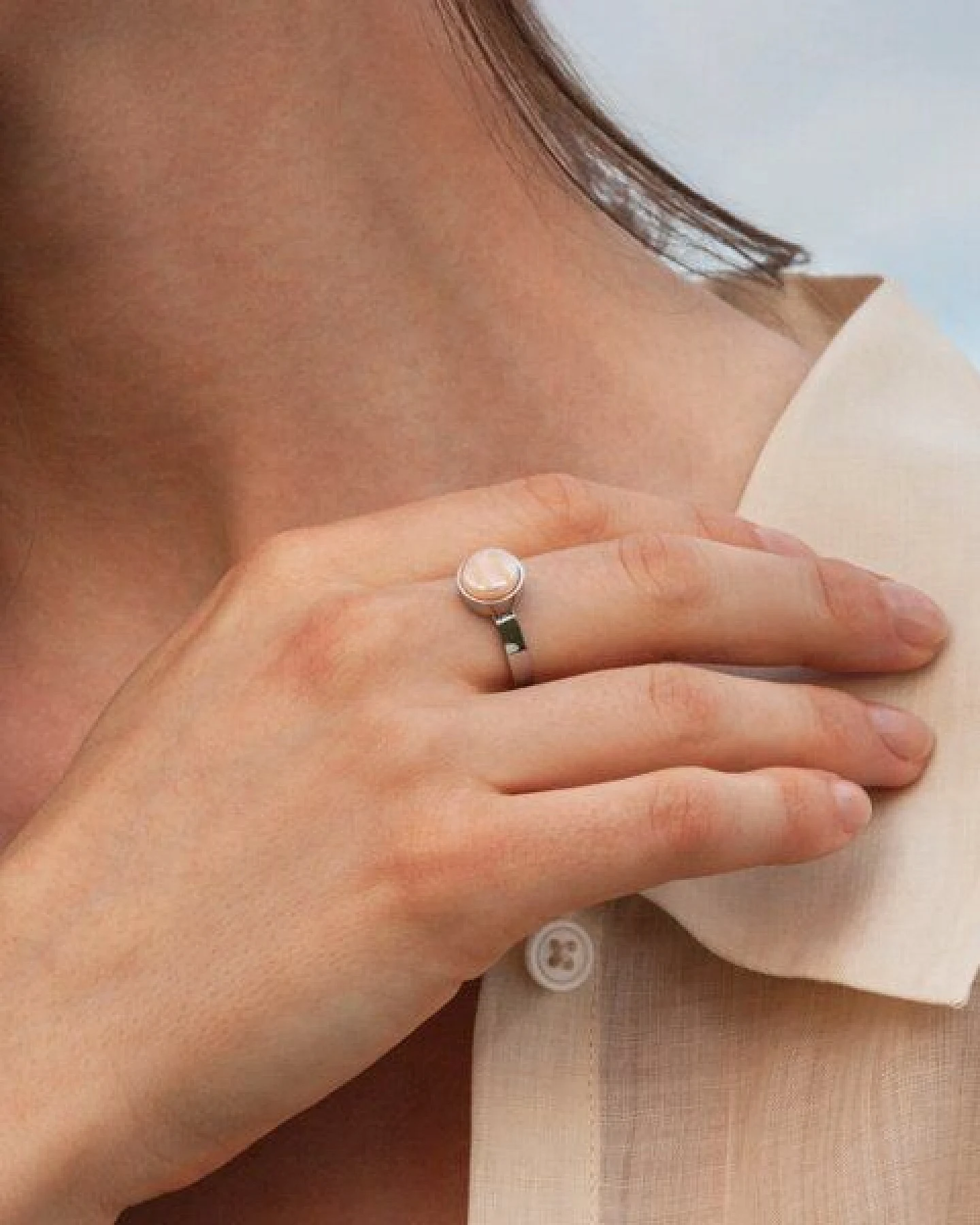 ALEXASCHA Größenverstellbarer Ring mit Stein – Ansicht 3