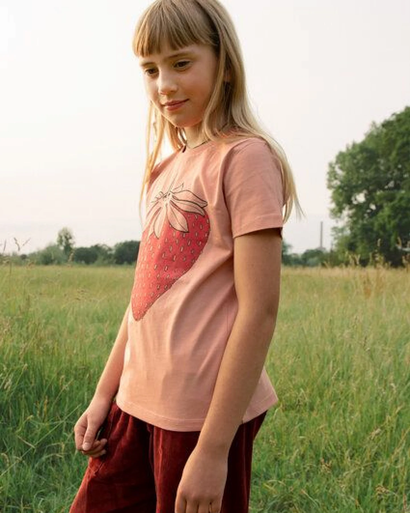 Cmig Kinder T-Shirt Erdbeere in fraiche peche – Ansicht 4