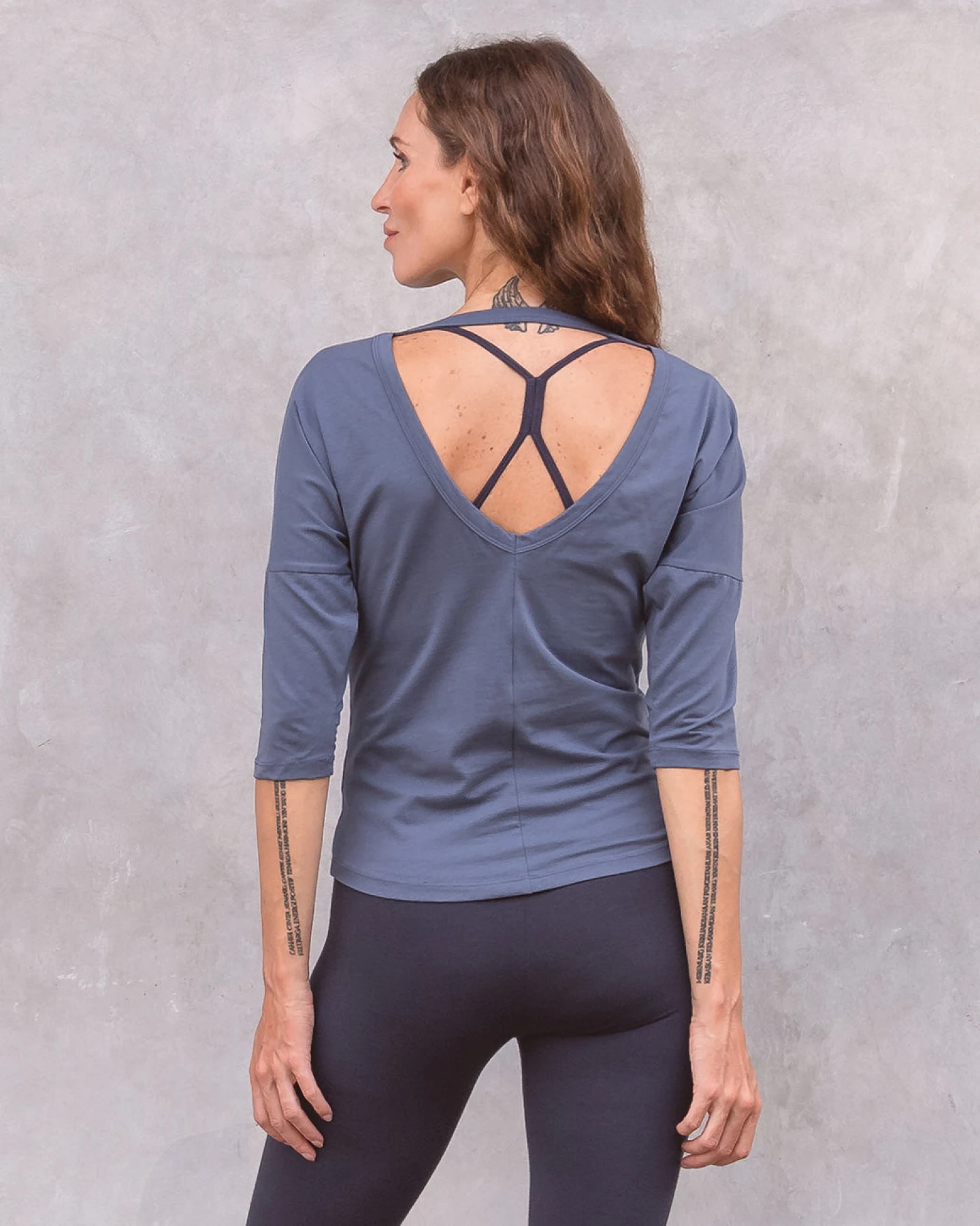 Jaya Organics 3/4 Shirt Chantal - Bluegrey L – Ansicht 2