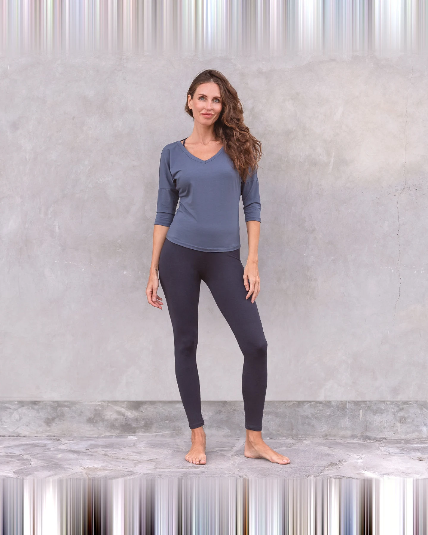 Jaya Organics 3/4 Shirt Chantal - Bluegrey L – Ansicht 3
