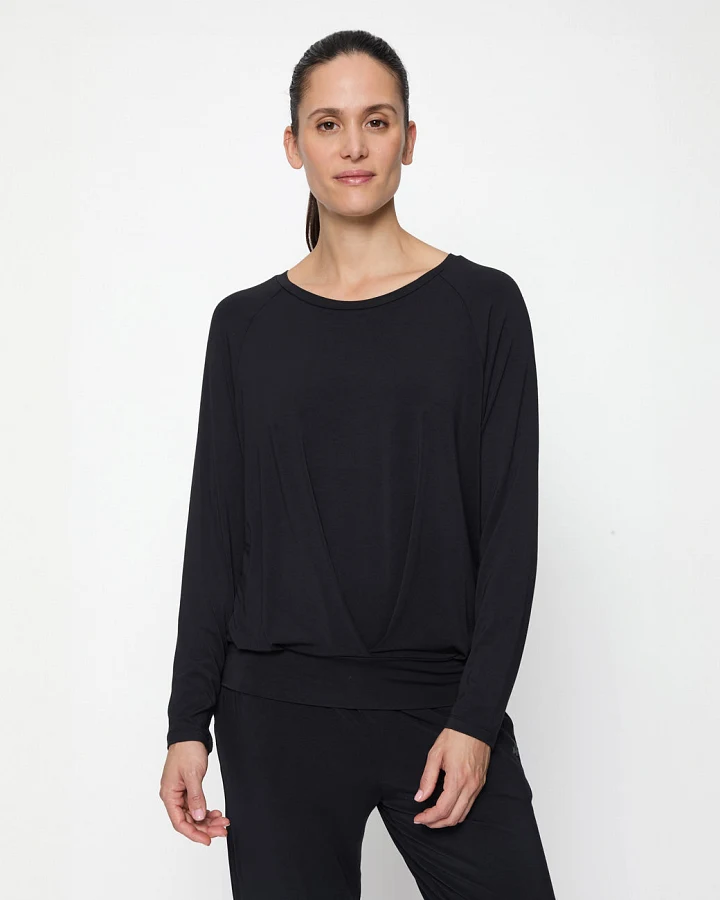Curare Langarmshirt Boxpleat - Black S