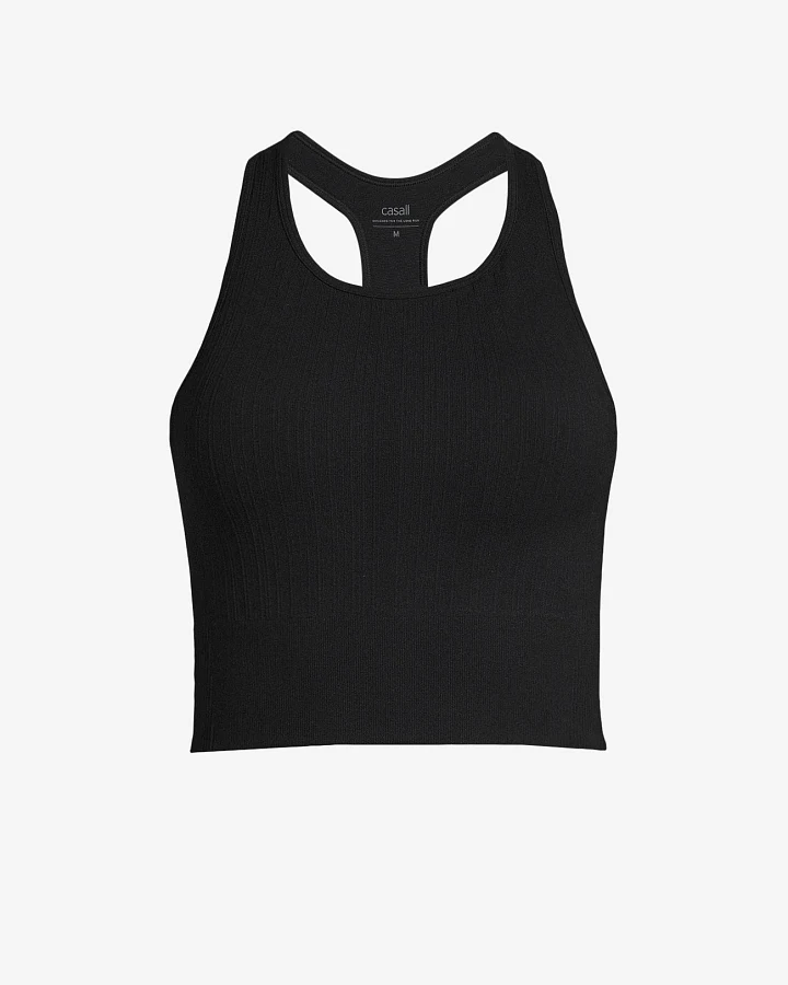 Casall Multi Rib Seamless Padded Sports Top - Black L