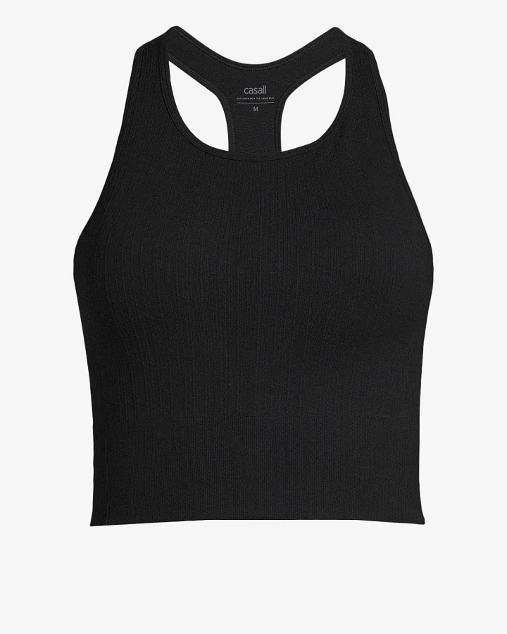 Casall Multi Rib Seamless Padded Sports Top - Black L