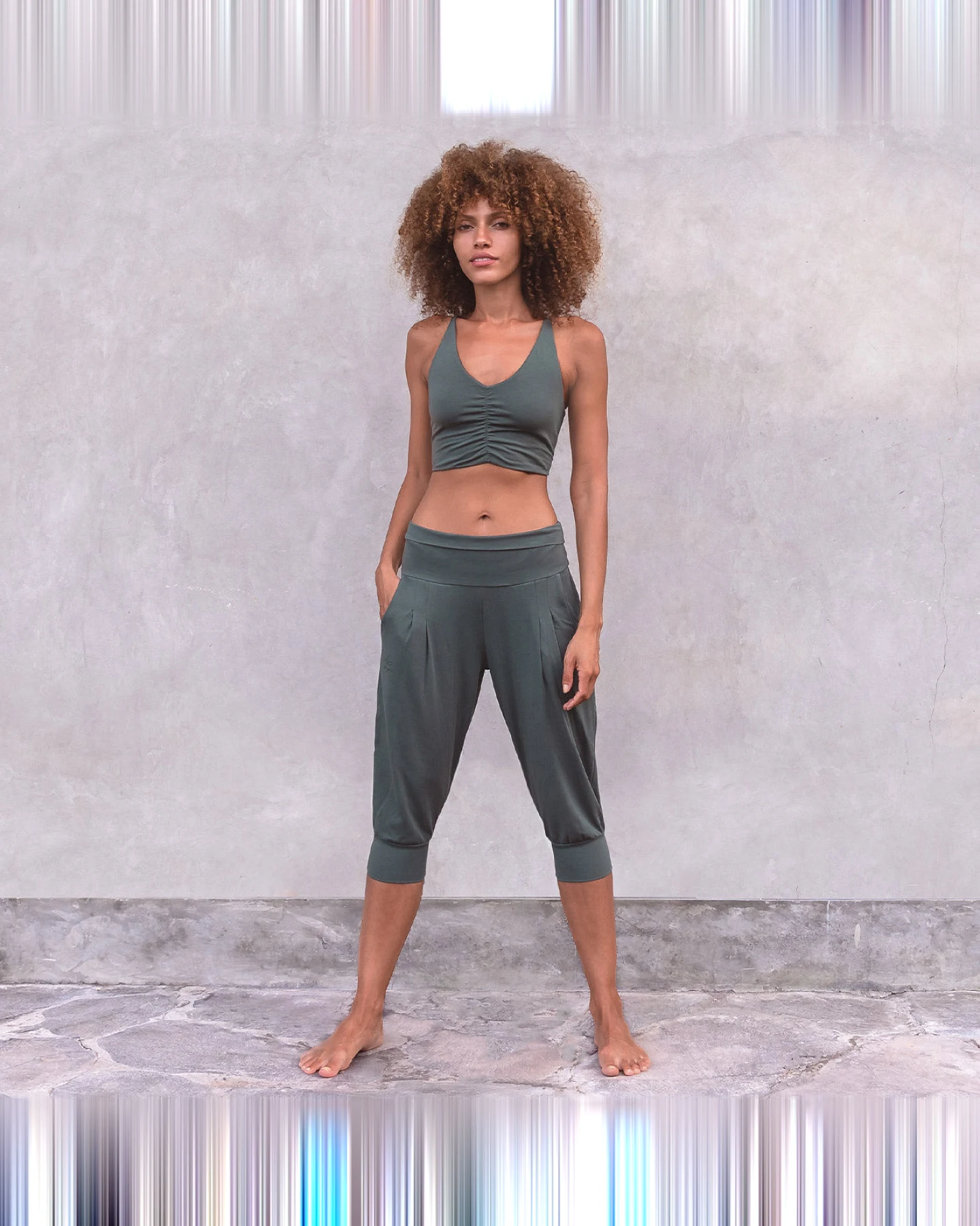 Jaya Organics 3/4 Yogahose Nidhi - Forest L – Ansicht 3