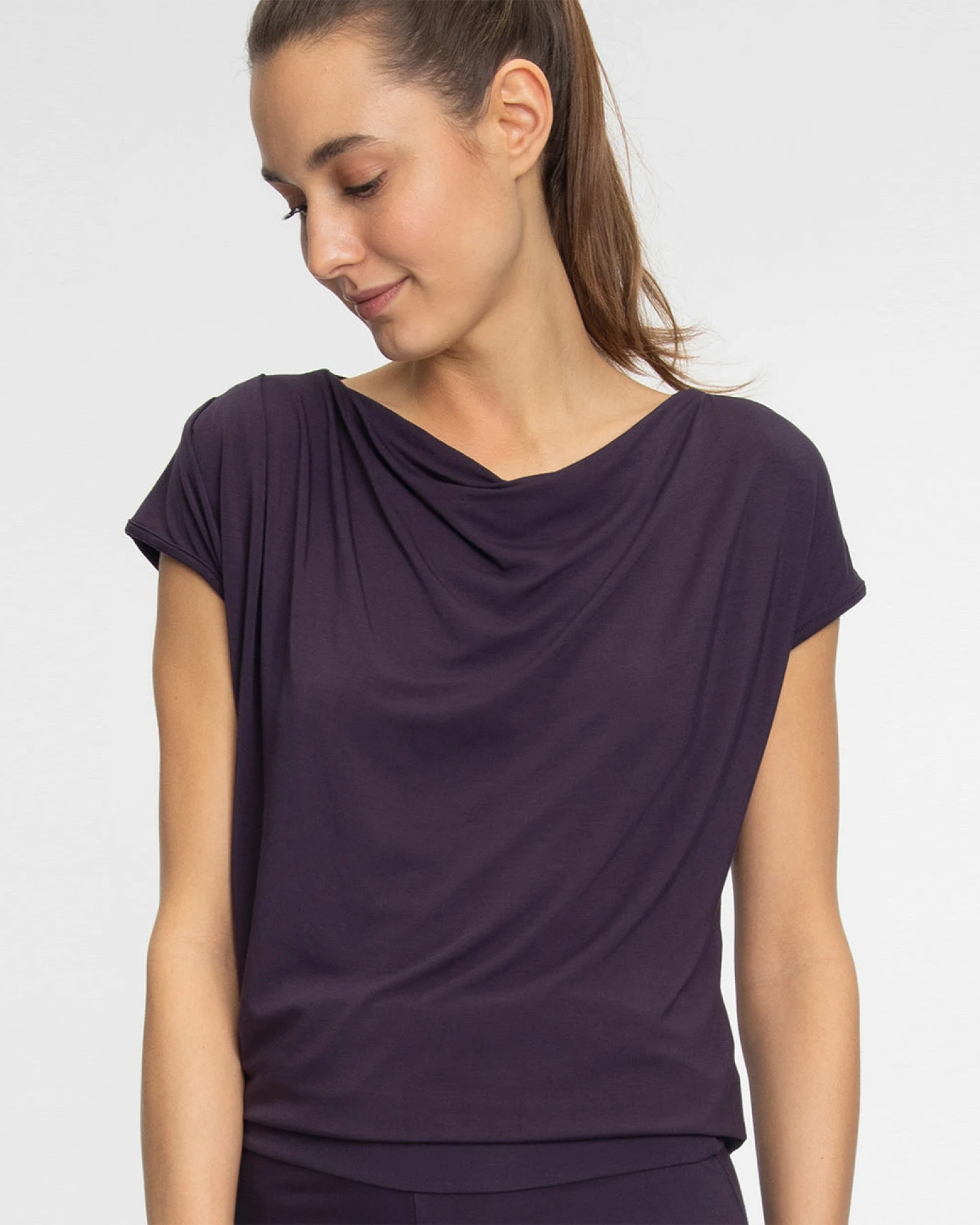 Curare Top Waterfall - Dark Aubergine S – Ansicht 3