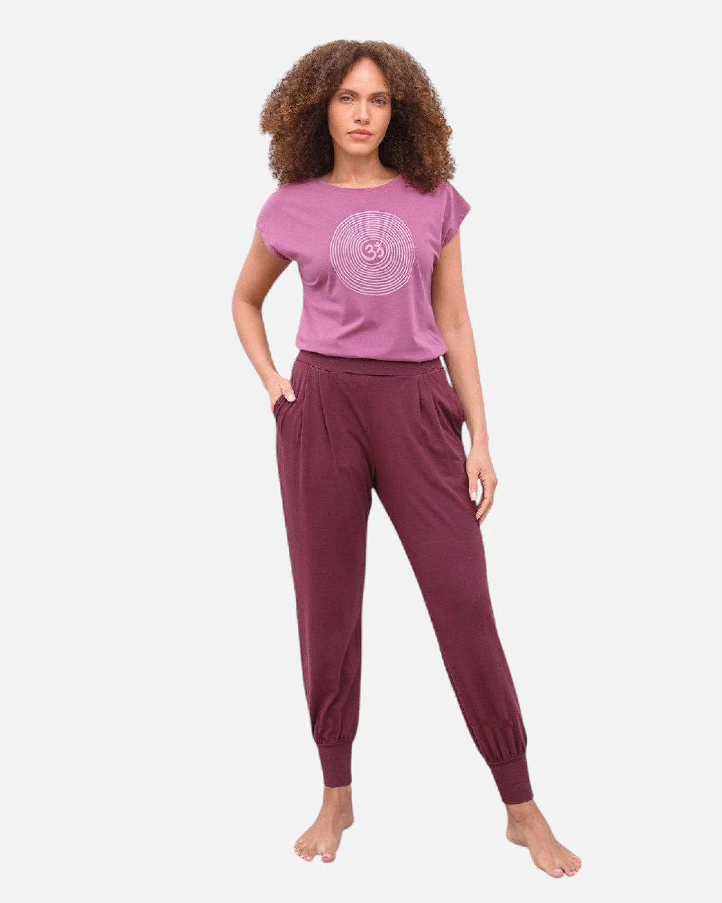 Jaya Organics T-Shirt Om Tencel - Mauve L – Ansicht 3