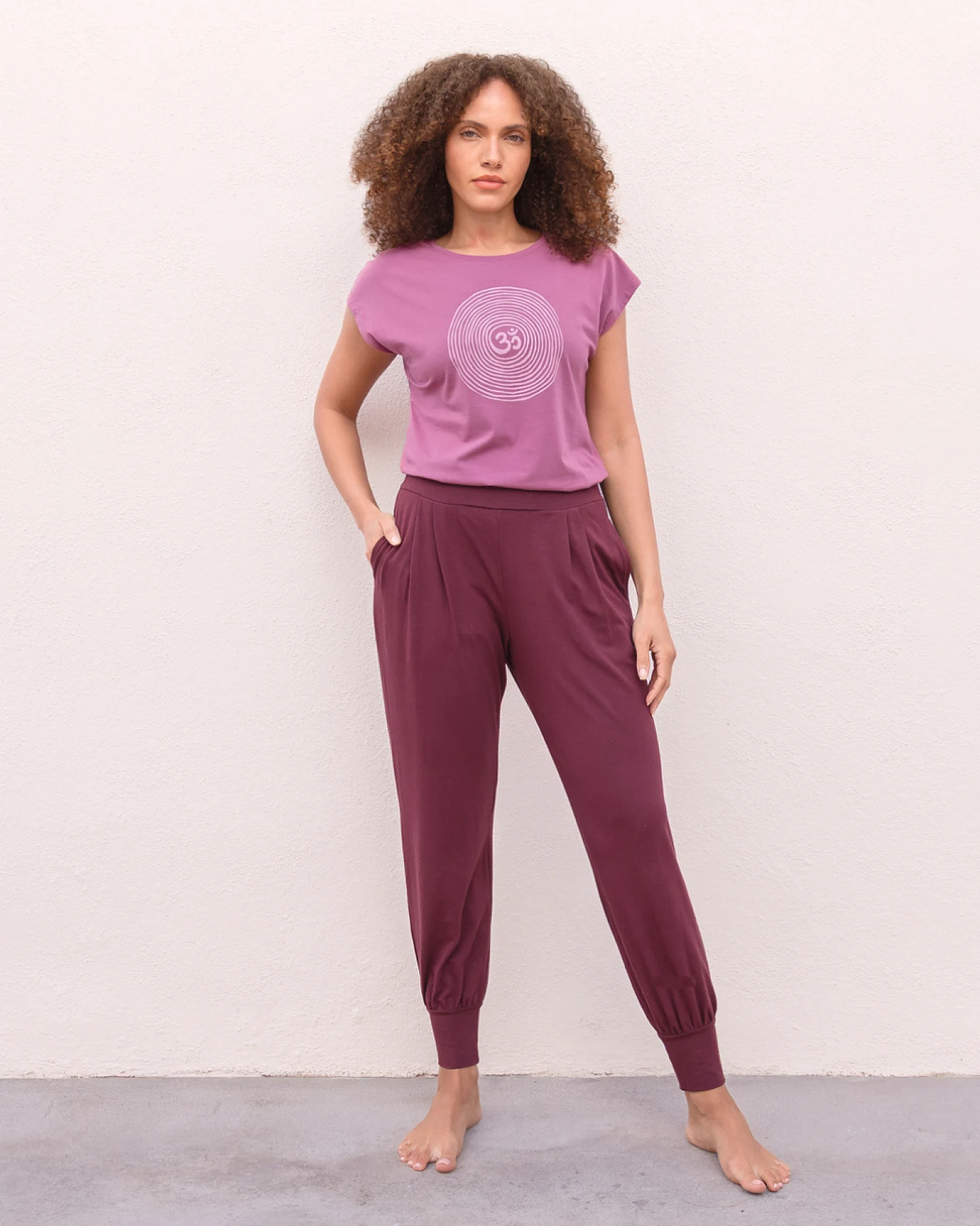 Jaya Organics T-Shirt Om Tencel - Mauve M – Ansicht 2