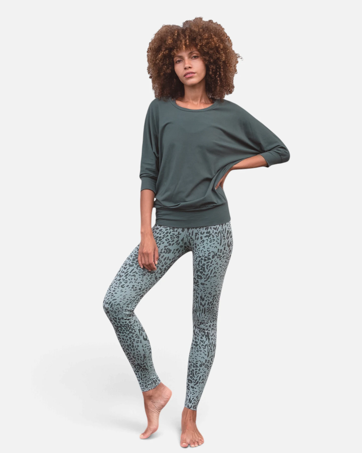 Jaya Organics Leggings Susan Animal - Aqua S – Ansicht 2