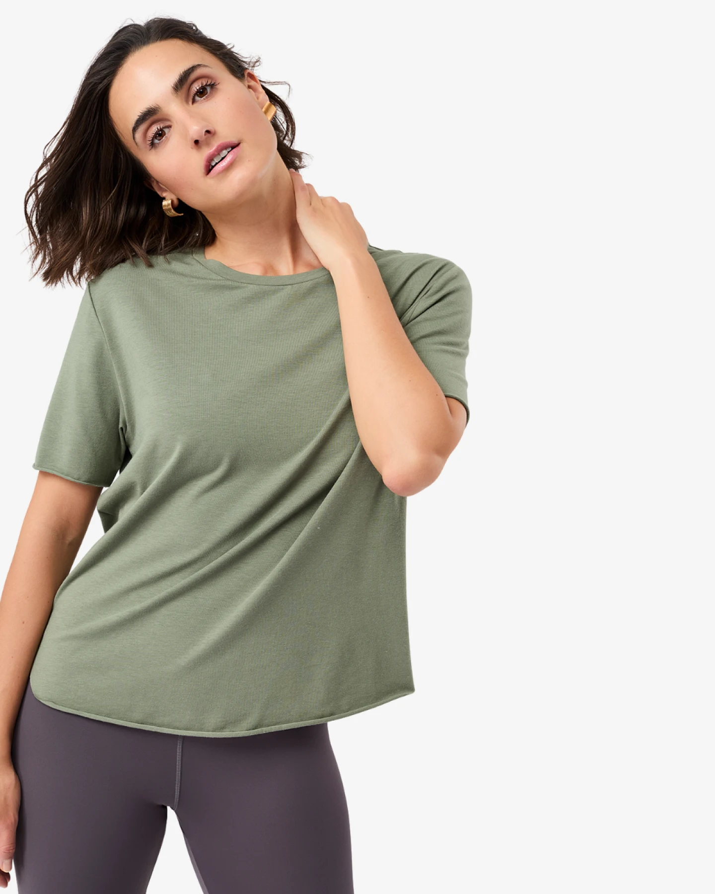 Mandala Halfmoon T-Shirt - Charcoal Green M – Ansicht 2