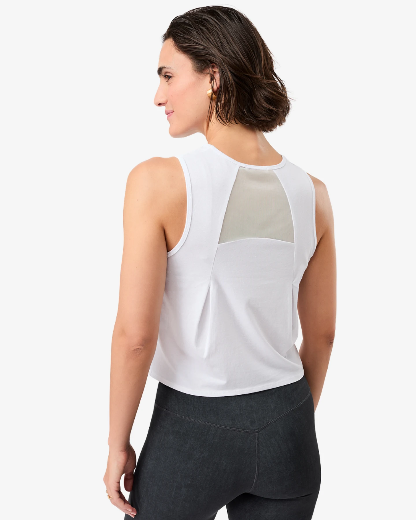 Mandala Cropped Tank Top - White L – Ansicht 4