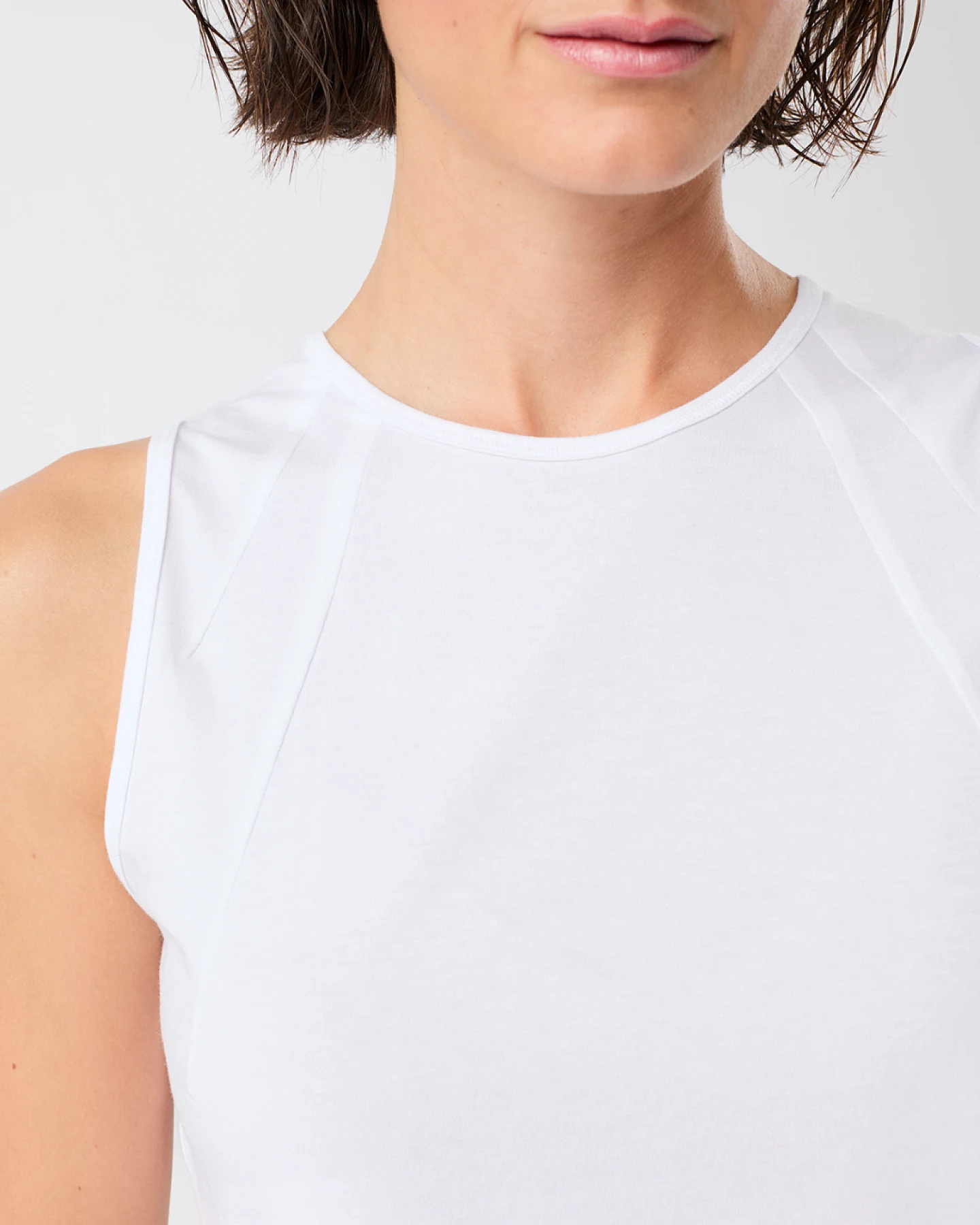 Mandala Cropped Tank Top - White S – Ansicht 5