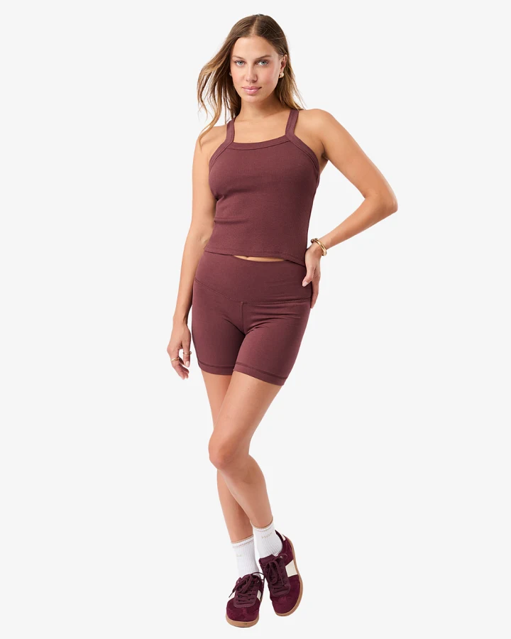 Mandala Biker Shorts - Rosewood L