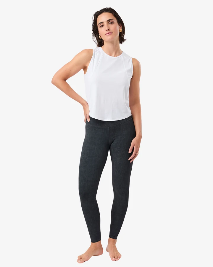 Mandala Mono Printed Leggings - Anthra L