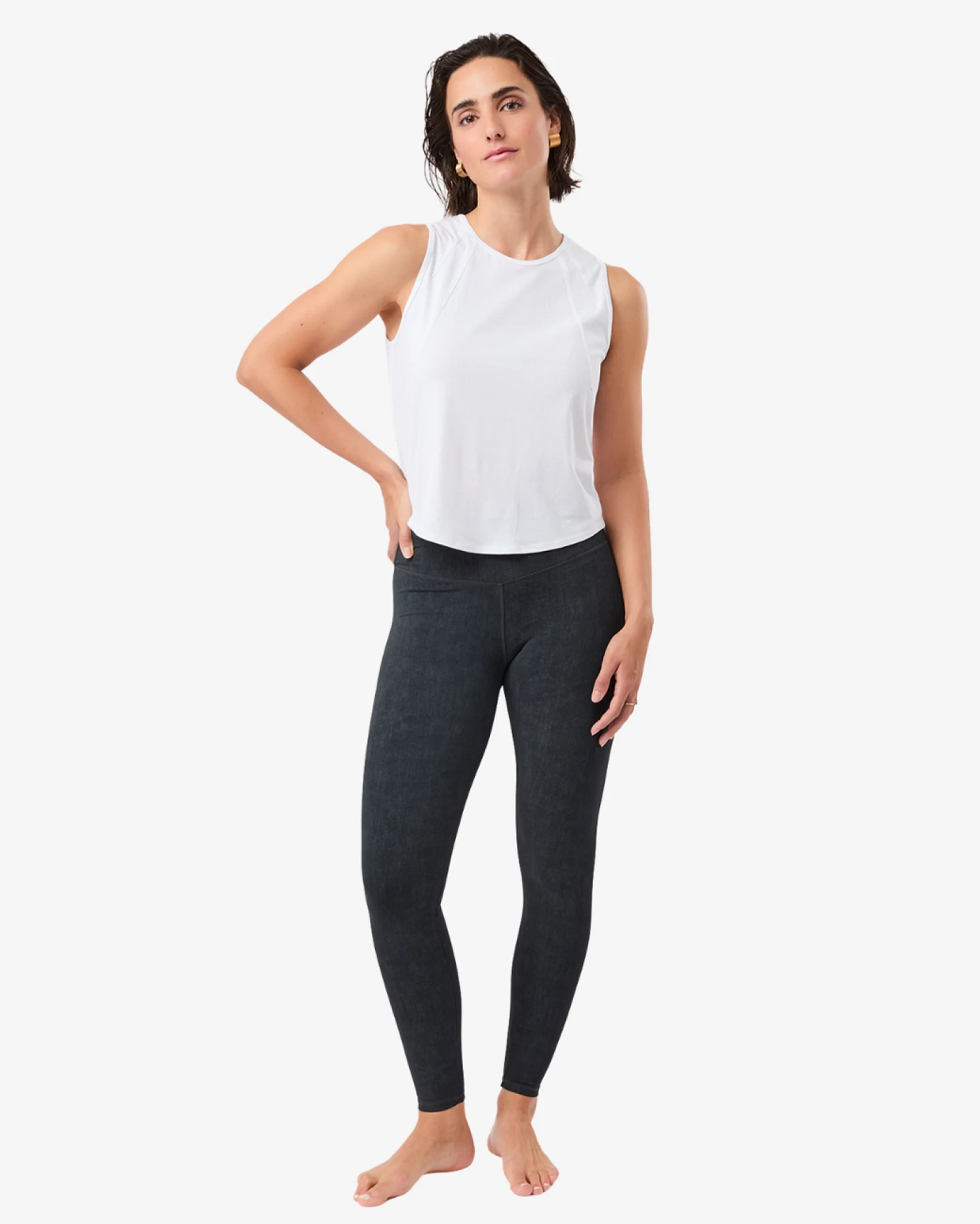 Mandala Mono Printed Leggings - Anthra L – Ansicht 2