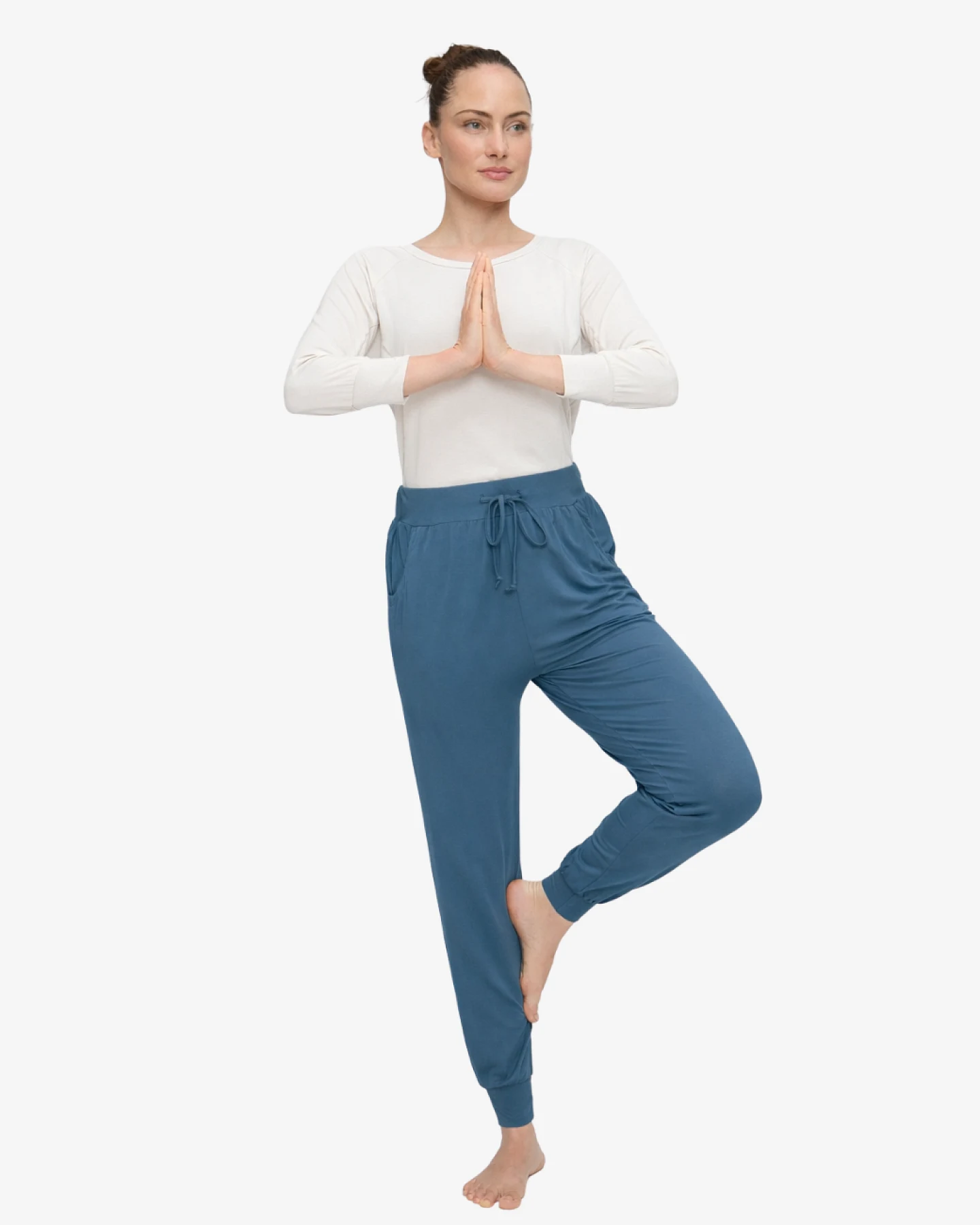 Curare Long Pants Wide Leg - Petrol S – Ansicht 2