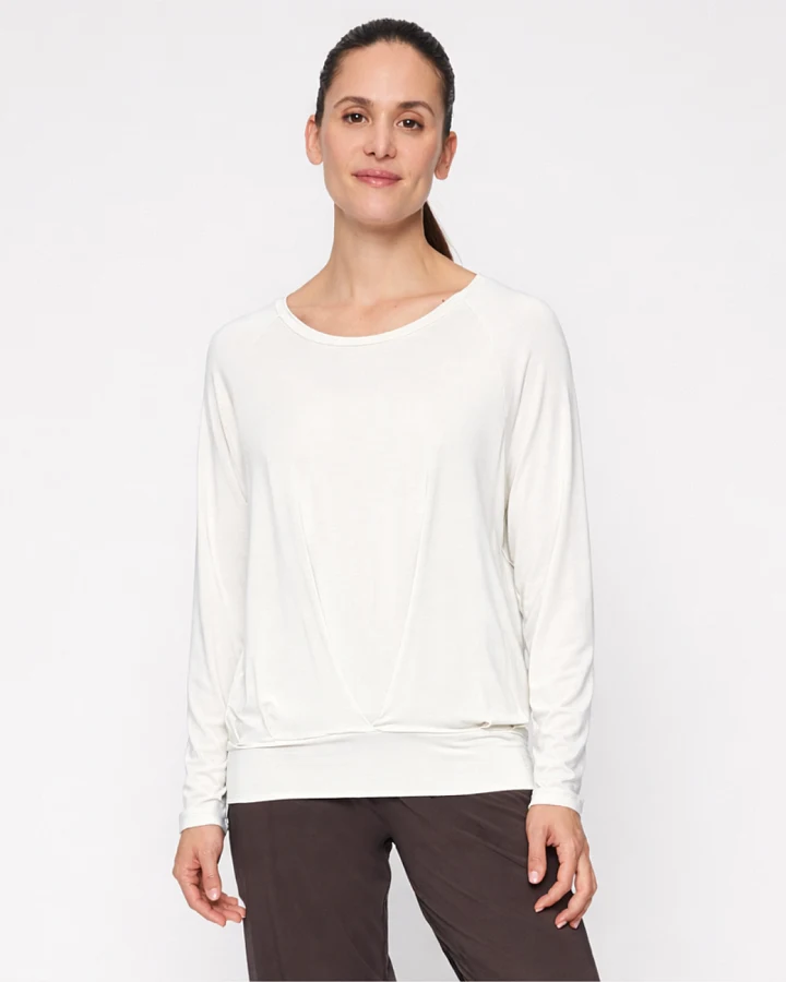 Curare Langarmshirt Boxpleat - Soft White M