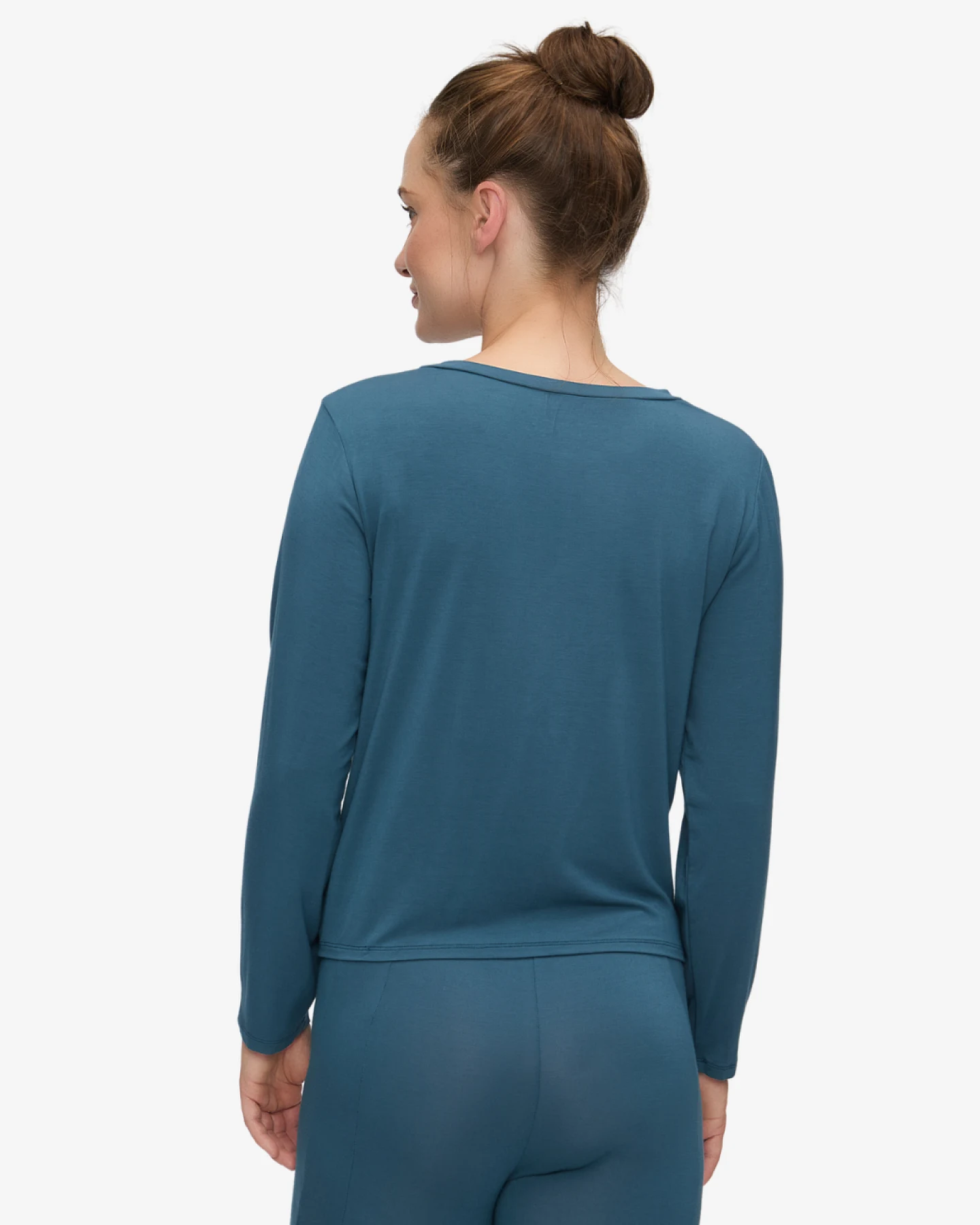 Curare Shirt Round Neck Long Sleeves - Petrol L – Ansicht 2