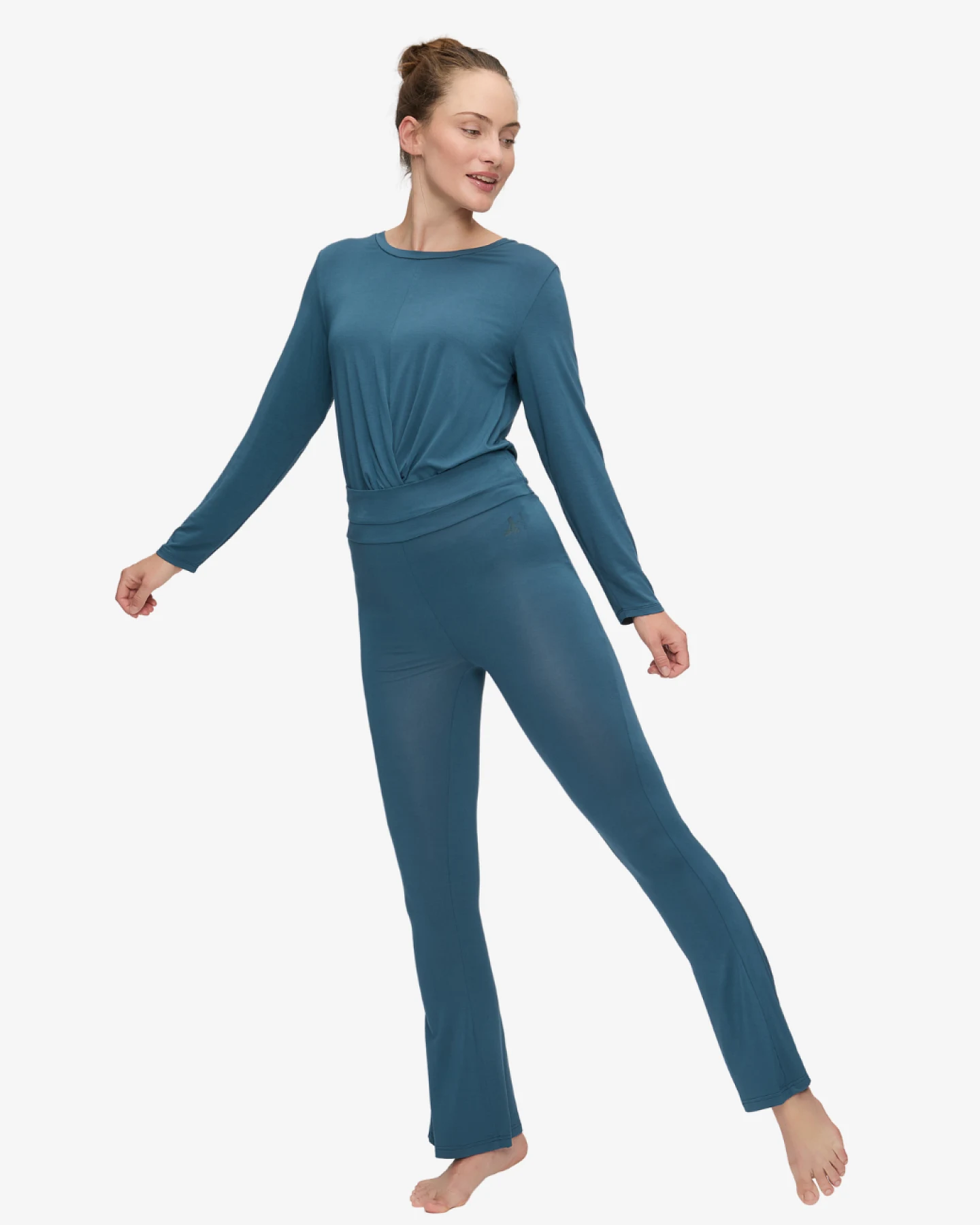 Curare Shirt Round Neck Long Sleeves - Petrol M – Ansicht 3