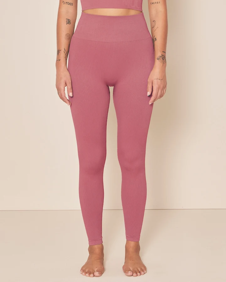 Moonchild Soft Rib Seamless Leggings - Blush L
