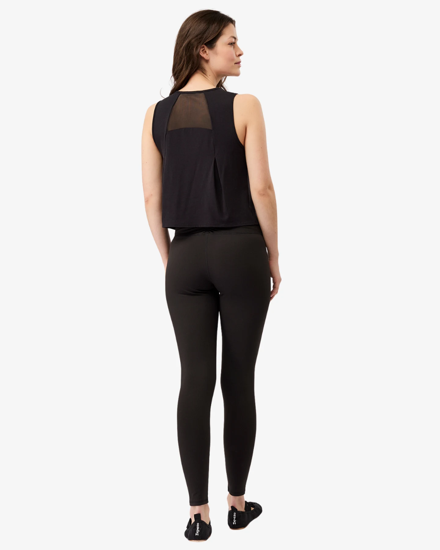 Mandala Cropped Tank Top - Black S – Ansicht 4