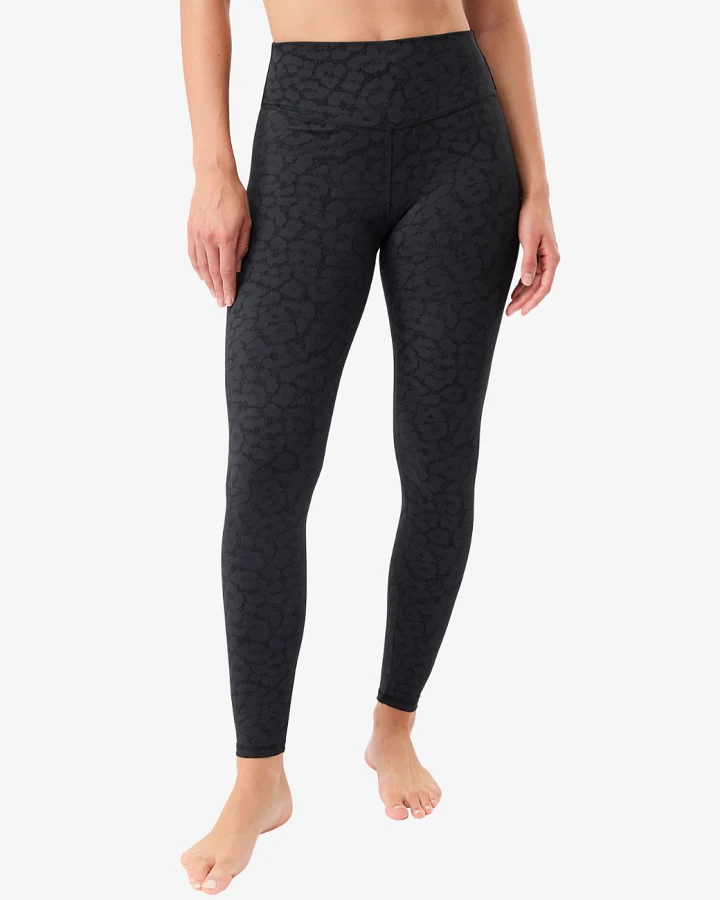 Mandala Mono Printed Leggings - Leo Black S
