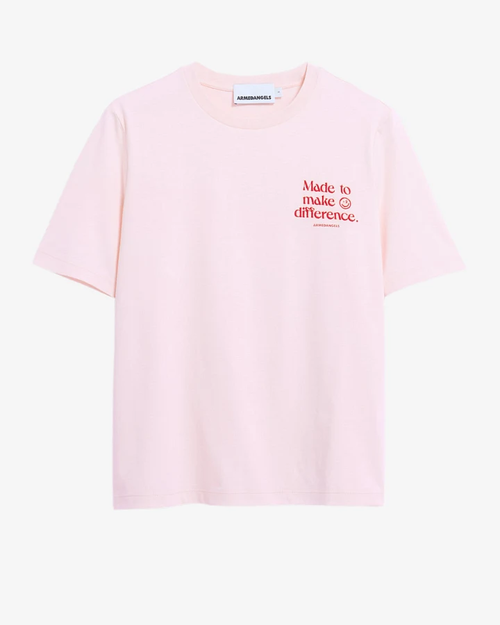 Armedangels LUALAA EMBRO T-SHIRT - pink mist M