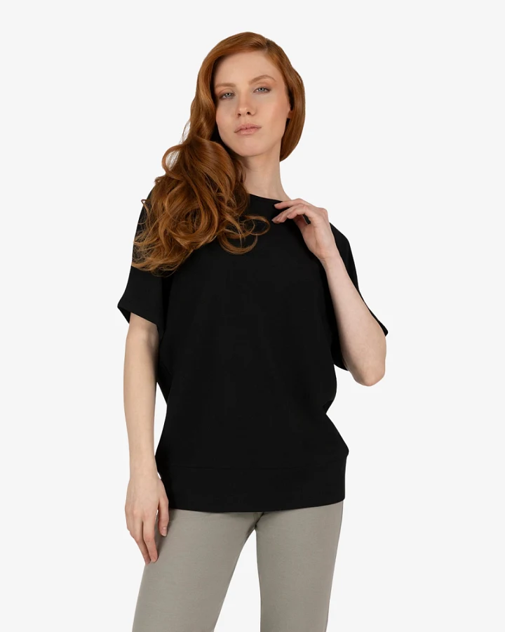 Urban Goddess Budhi Short Sleeve Top - Onyx Black S