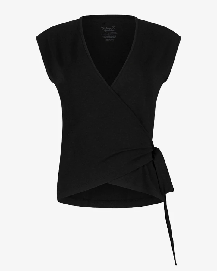 Urban Goddess Aurora Wrap Top Onyx Black L