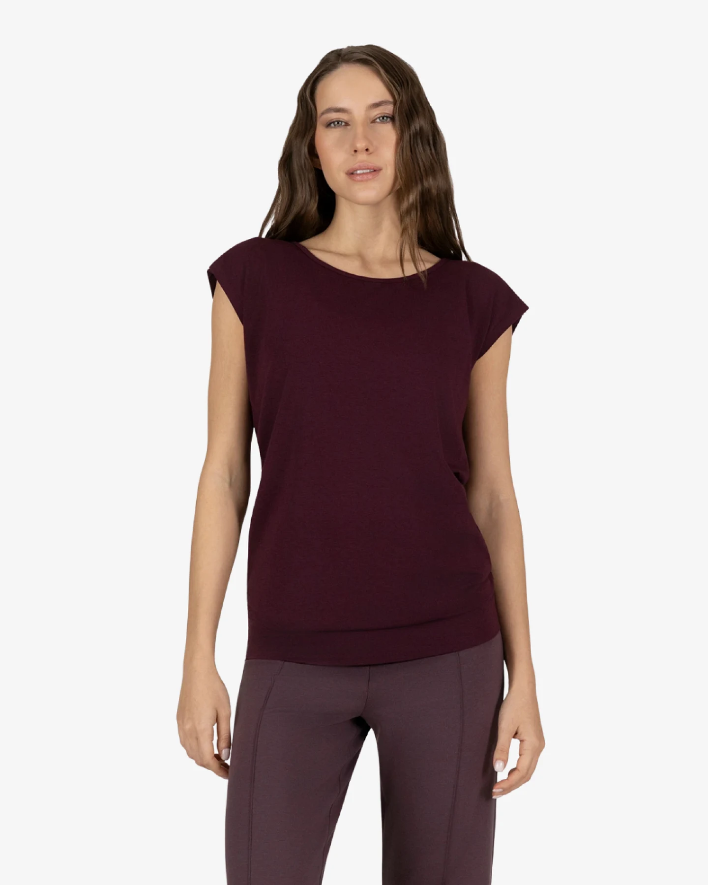 Urban Goddess Asana Tee - Fig M/L – Ansicht 3