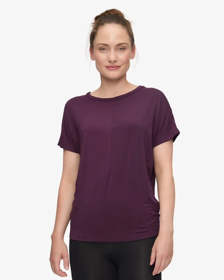Curare Shirt Round Neck - Dark Plum M