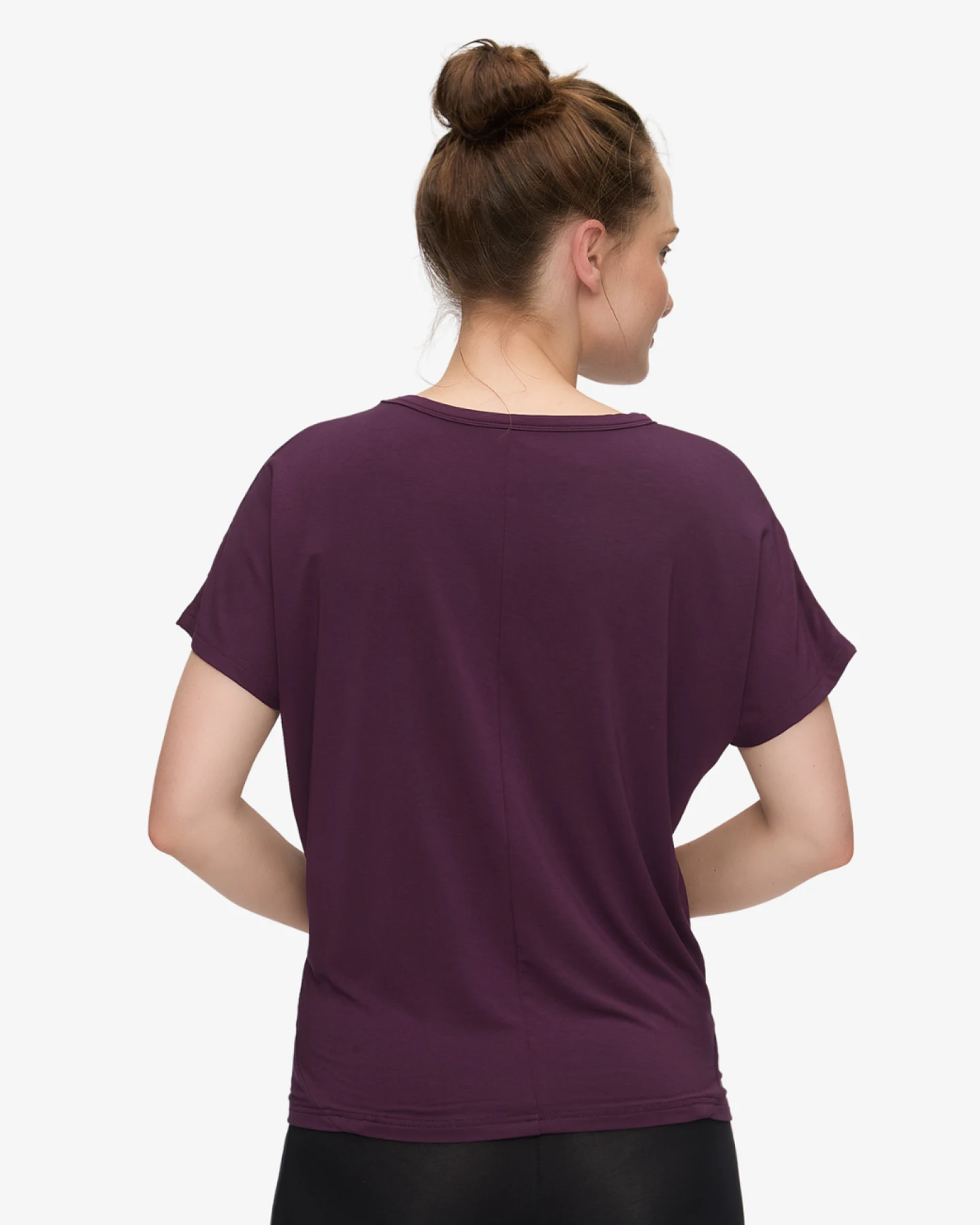 Curare Shirt Round Neck - Dark Plum M – Ansicht 4