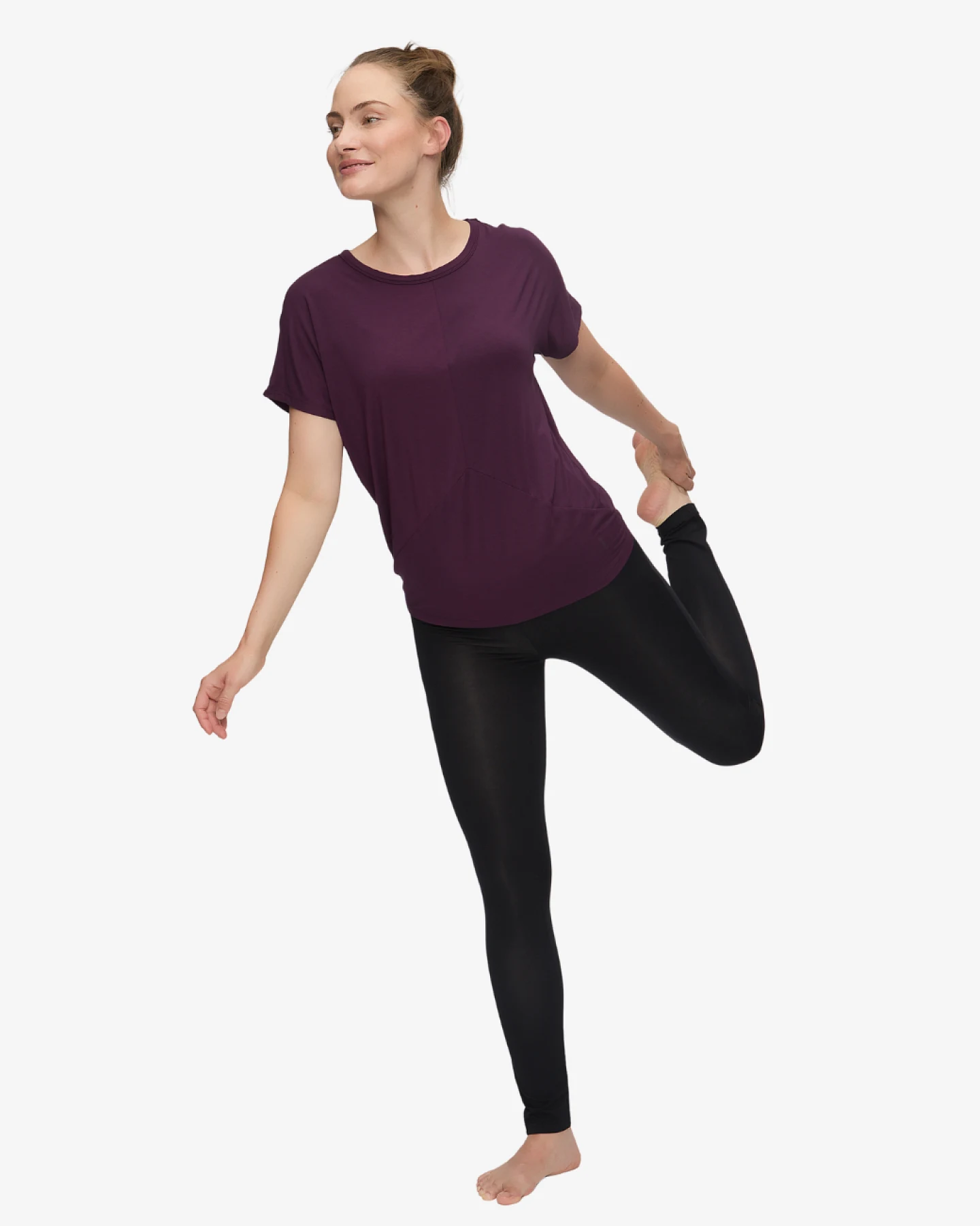 Curare Shirt Round Neck - Dark Plum S – Ansicht 3