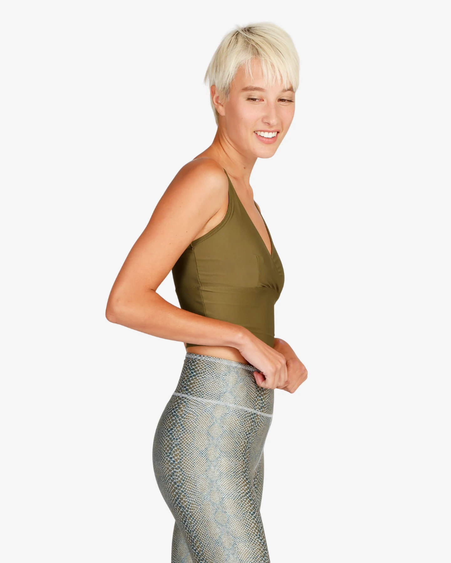 Kismet Lux Leggings stone olive snake L – Ansicht 2