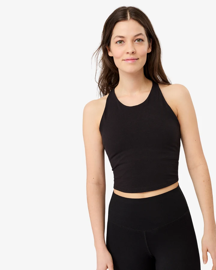 Mandala Cross Top - Black L