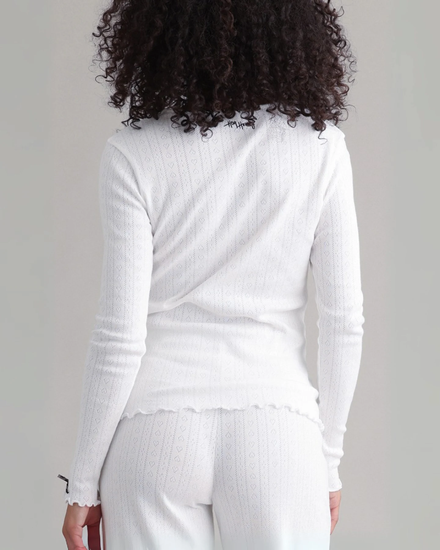 Hey Honey Longsleeve Pointelle White S – Ansicht 2