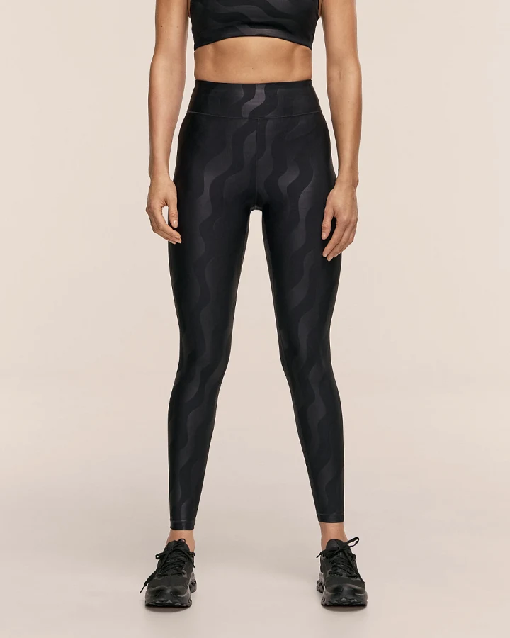 Casall Heat Printed High Waist Leggings - Black Geo L