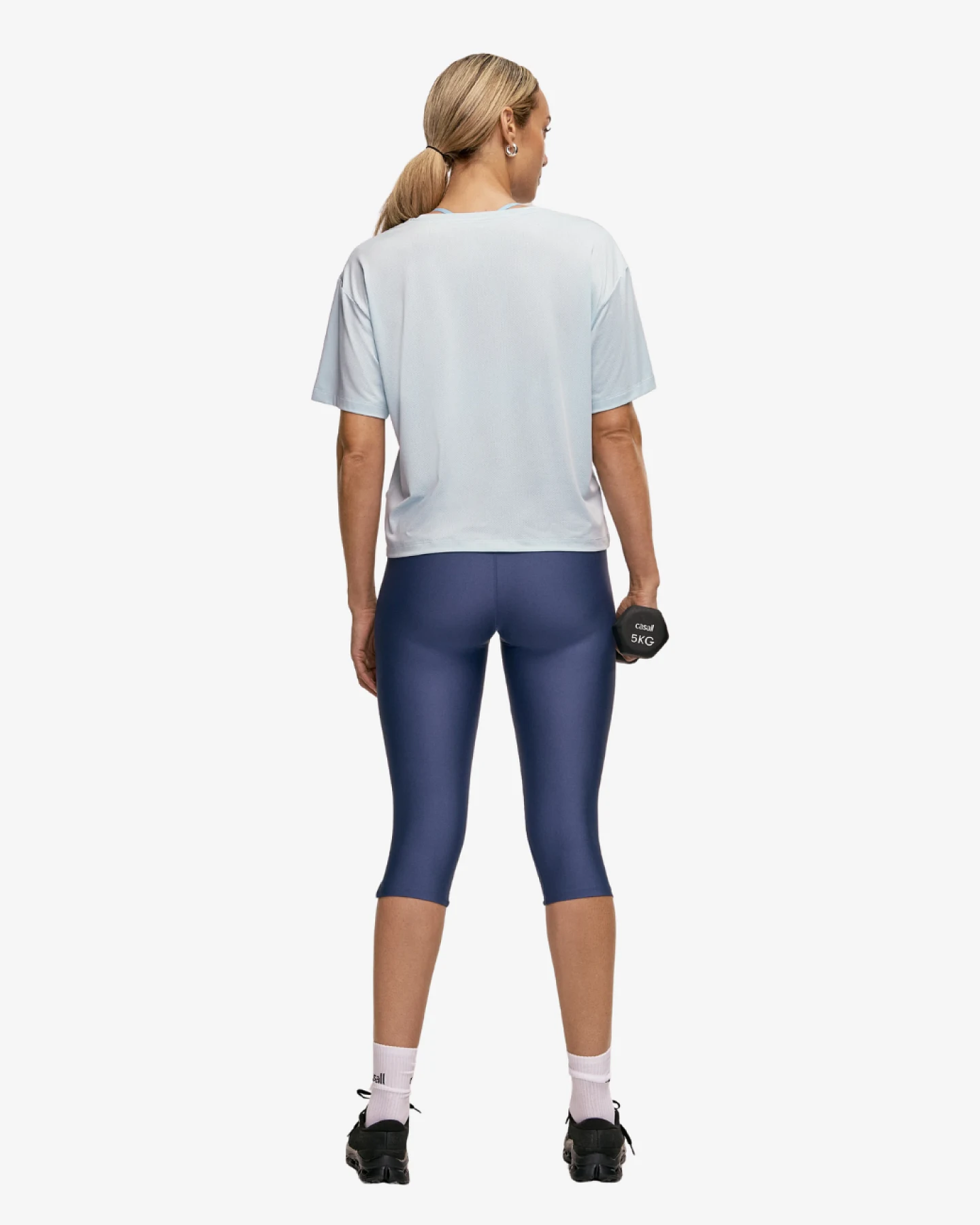 Casall Capri Slit Regular Waist Leggings - Blue Shadow L – Ansicht 3