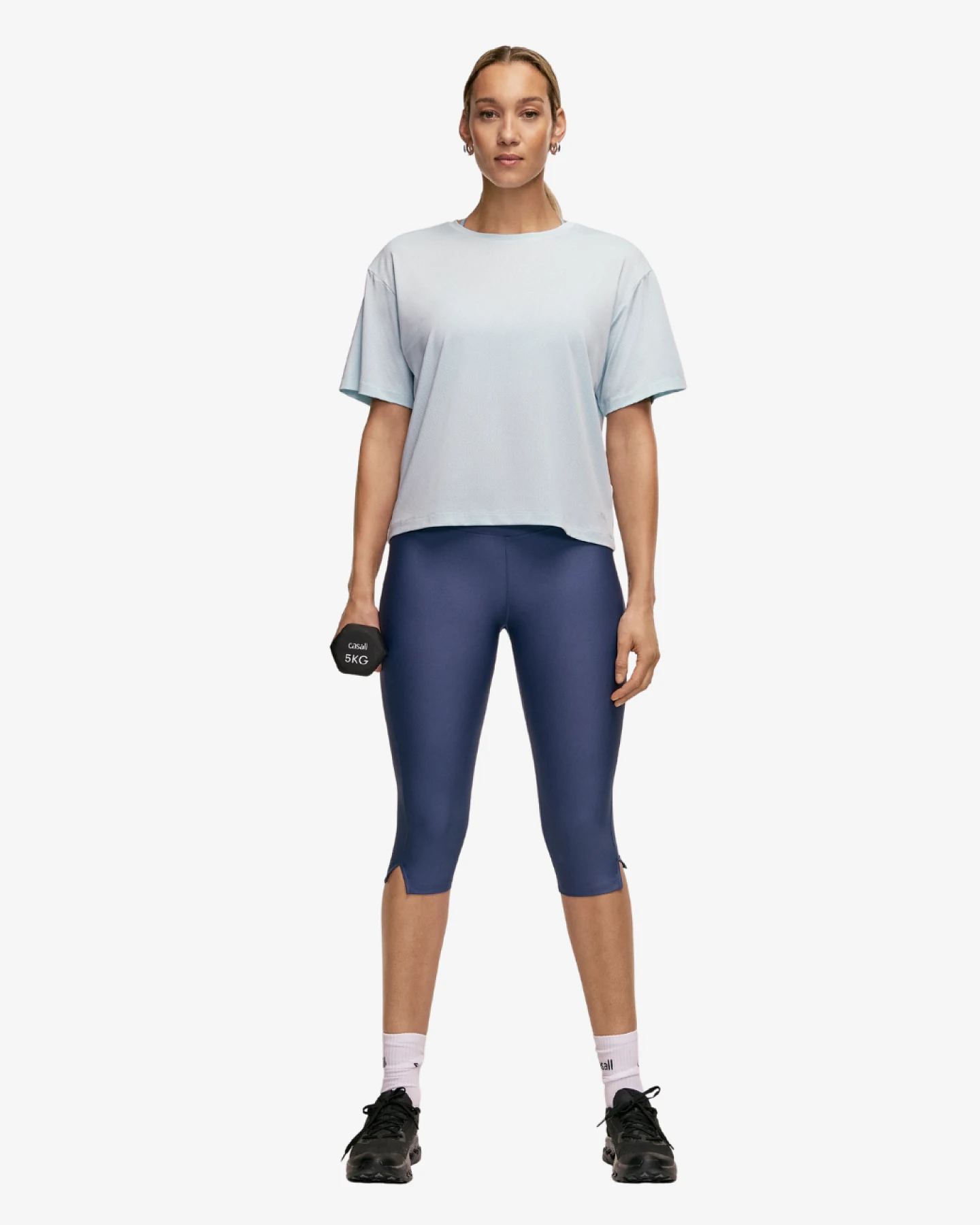 Casall Capri Slit Regular Waist Leggings - Blue Shadow L – Ansicht 4