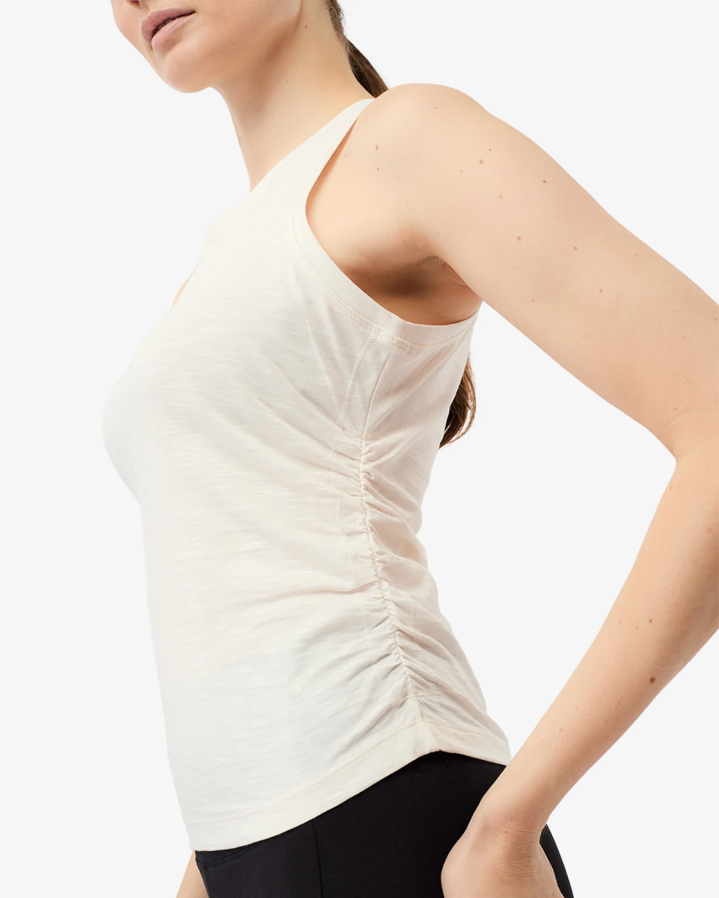 Mandala Cropped Ruffled Top - White L – Ansicht 2