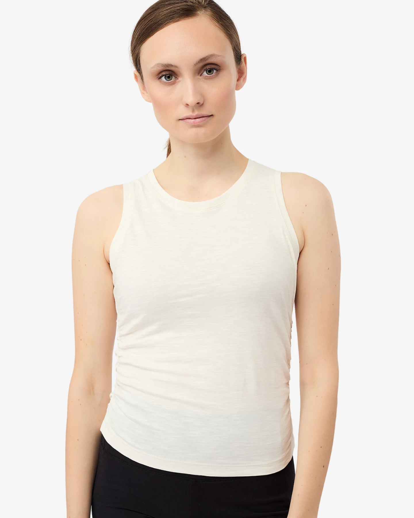 Mandala Cropped Ruffled Top - White L – Ansicht 3
